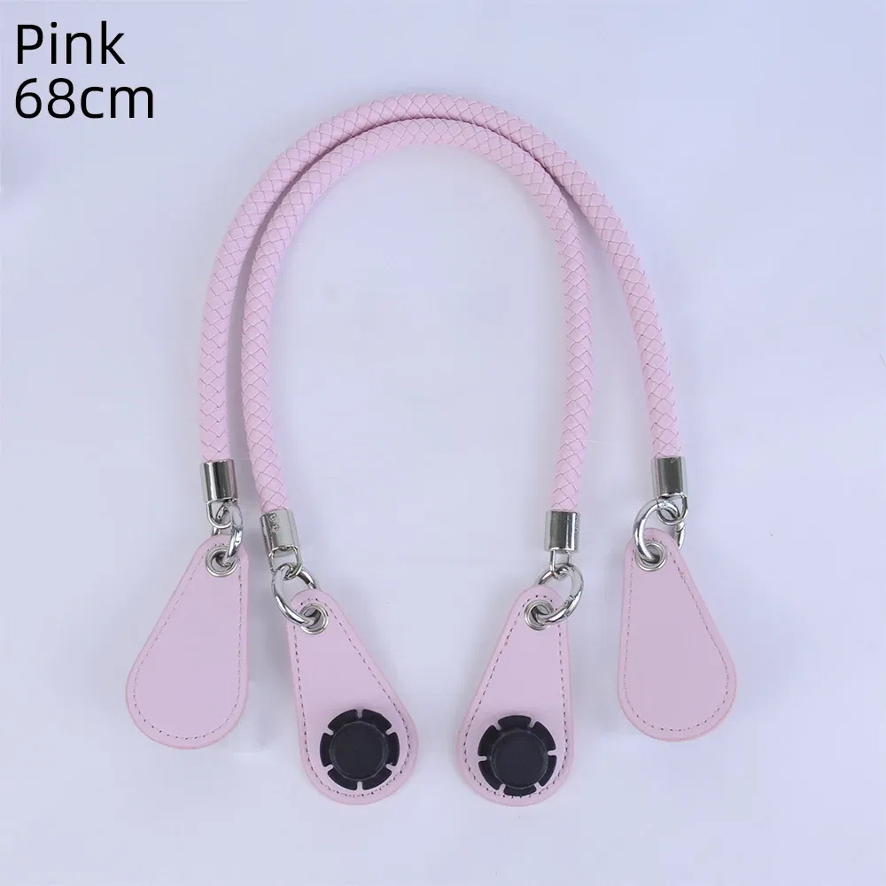 Color: Light Pink, Ships From: CHINA - New 1 pair Obag PU Woven braided leather Rope Handles straps round handlefor O Bag accessoires