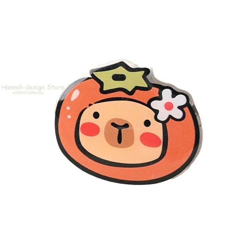 Color: WHITE - Korean Cute Capibara Kapibara Griptok Guinea Pig Phone Holder Flower Grip Tok Stand Bracket Universal Support For iPhone Samsung