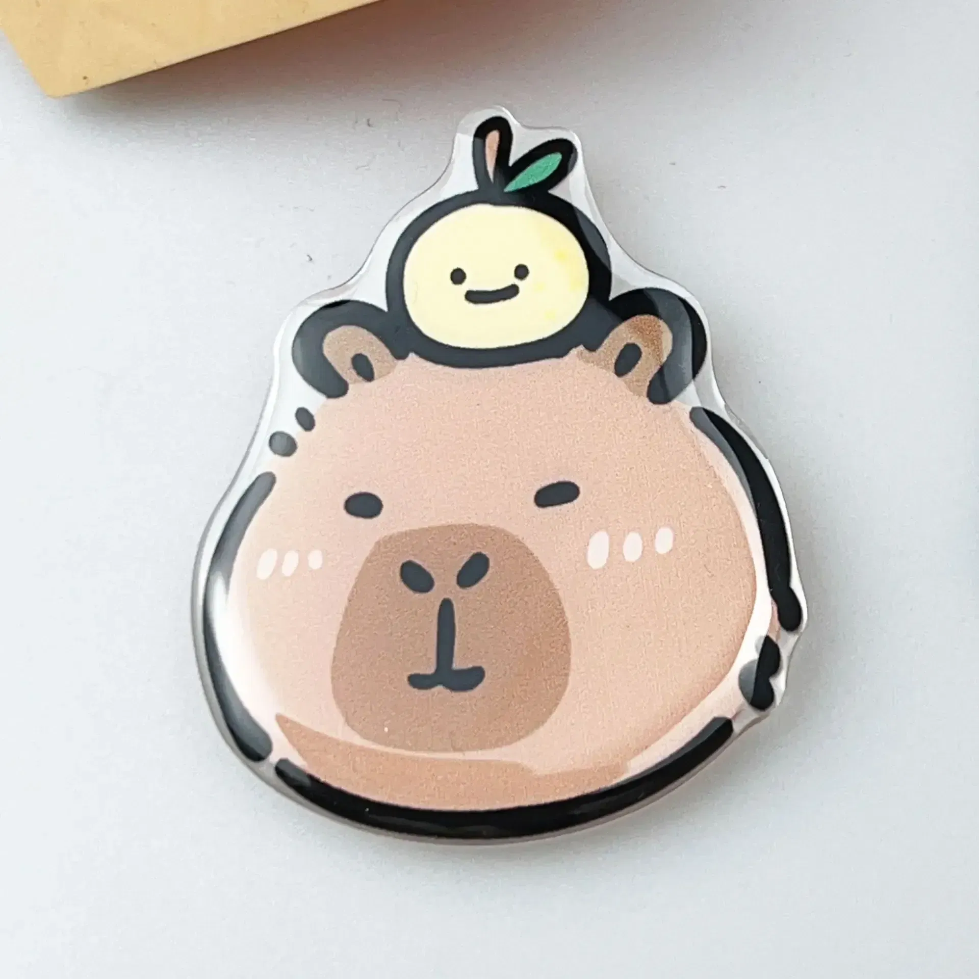 Color: WHITE - Korean Cute Capibara Kapibara Griptok Guinea Pig Phone Holder Flower Grip Tok Stand Bracket Universal Support For iPhone Samsung