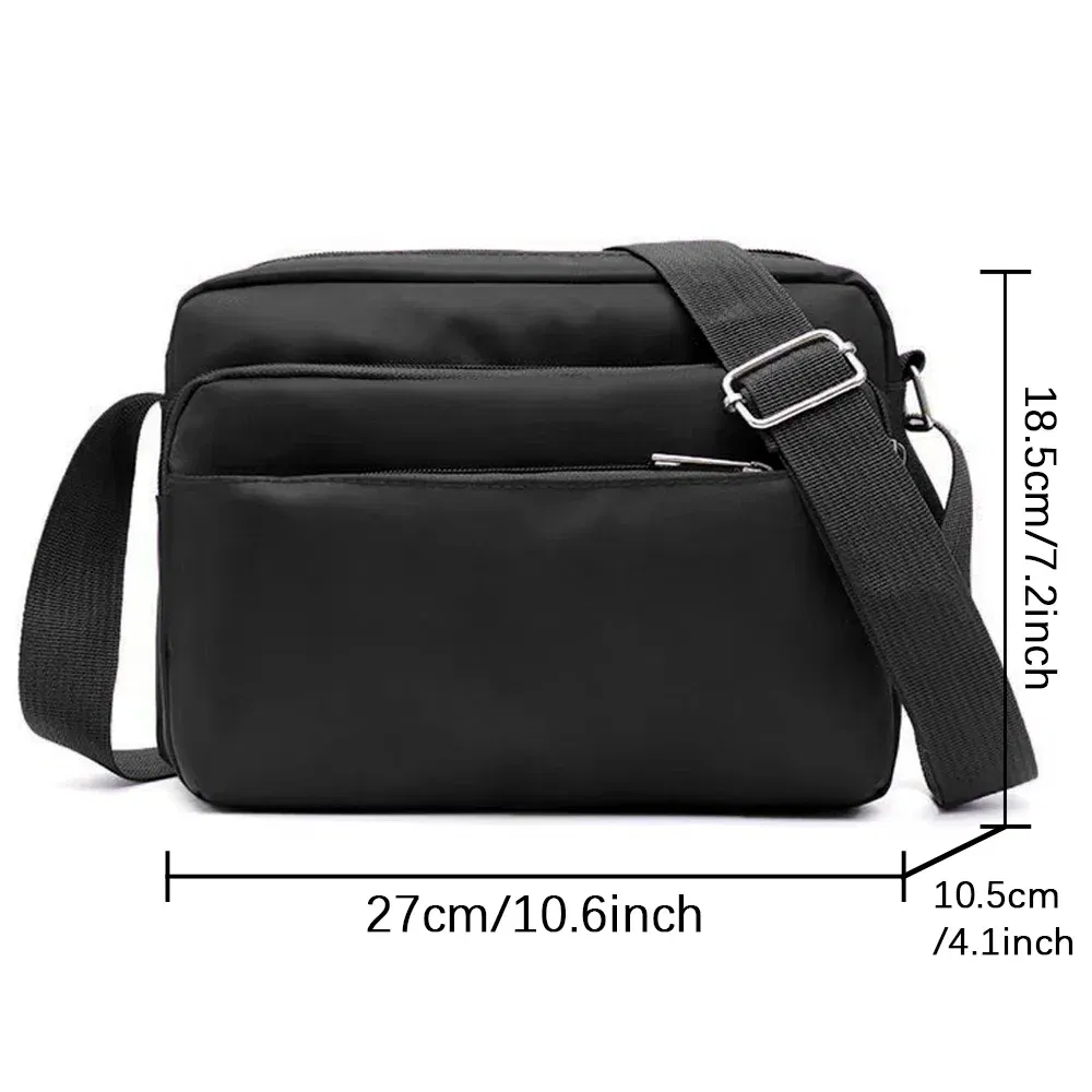 Color: Dark Grey - New Fashion Multi-layer Travel Leisure Simple Storage Bag Black Gold Letter Series Printing Pattern One Shoulder Crossbody Bag