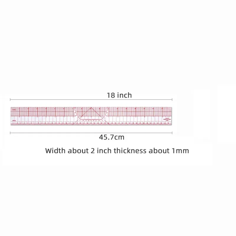 Color: Mixed Color - Empire sewing ruler and French curve, used for pattern making drafting, transparent plastic fashion designer ruler pieces assemb