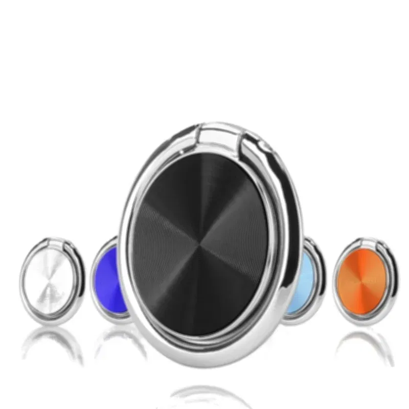 Color: Silver - CD Pattern Ultra-thin Mobile Phone Ring Buckle Holder 360 Degree New Round Mobile Phone Holder Magnetic Car Ring Buckle
