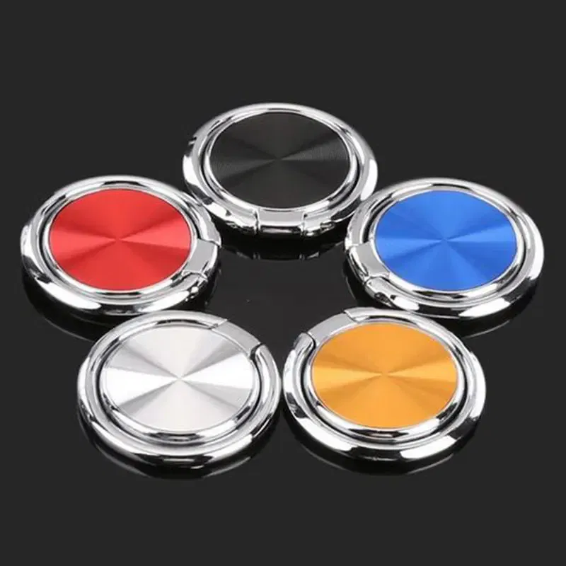 Color: Silver - CD Pattern Ultra-thin Mobile Phone Ring Buckle Holder 360 Degree New Round Mobile Phone Holder Magnetic Car Ring Buckle