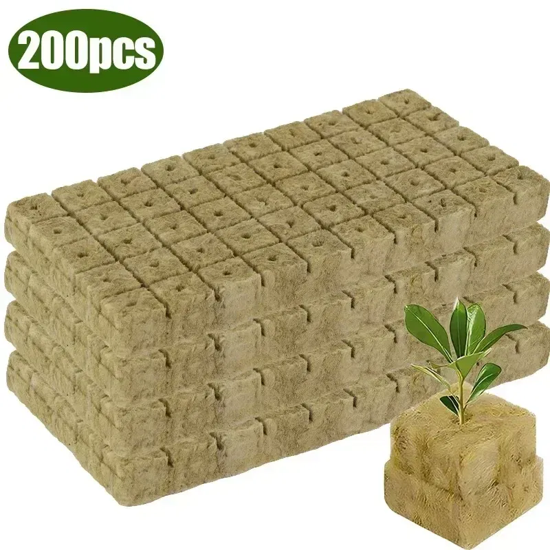 Color: Red - Stonewool Hydroponic Grow Media Cubes Plant Cube Soilless Substrate Seeded Planting Spong Plug Seedling Block Garden Tools