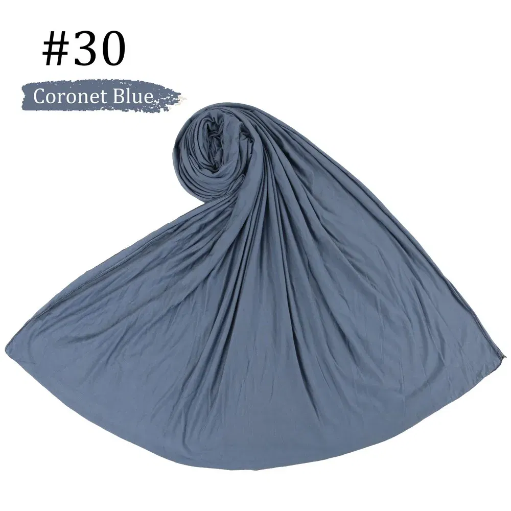 Color: WHITE - 180X85cm Muslim Women Jersey Hijab Scarf Cotton Stretchy Premium Jersey HIjabs Soft Material Big Large Size Jersey Scarves