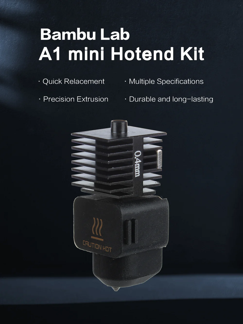 Color: Pink - Hardened Steel Nozzle For Bambu Lab A1 mini Hotend Kit 0.4/0.6/0.8mm Fast Speed Bambulab A1 Hot End Assembly 3D printer part
