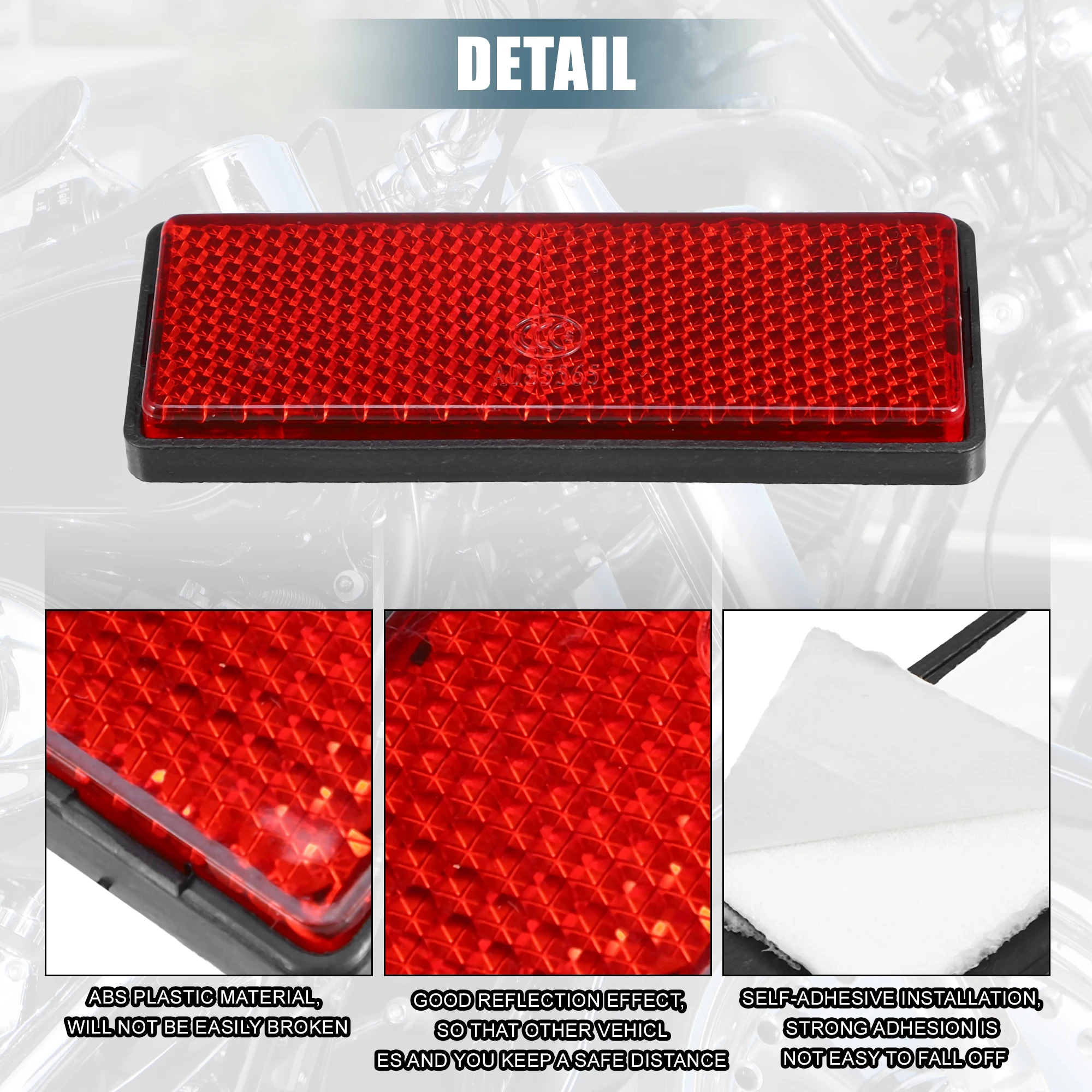 Color: Blue - UXCELL Rectangular Stick-on Safety Spoke Reflective Sticker Self Adhesive Reflector for Gate Posts Cars Trailer Motorcycle