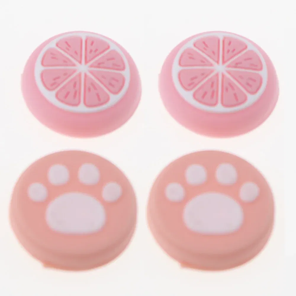 Color: green - 2pcs Cherry Pink Lemon For Nintendo Switch Lite OLED Analog Thumb Grip Nintend Swith Joy Con JoyCon Controller Joystick Cap Game