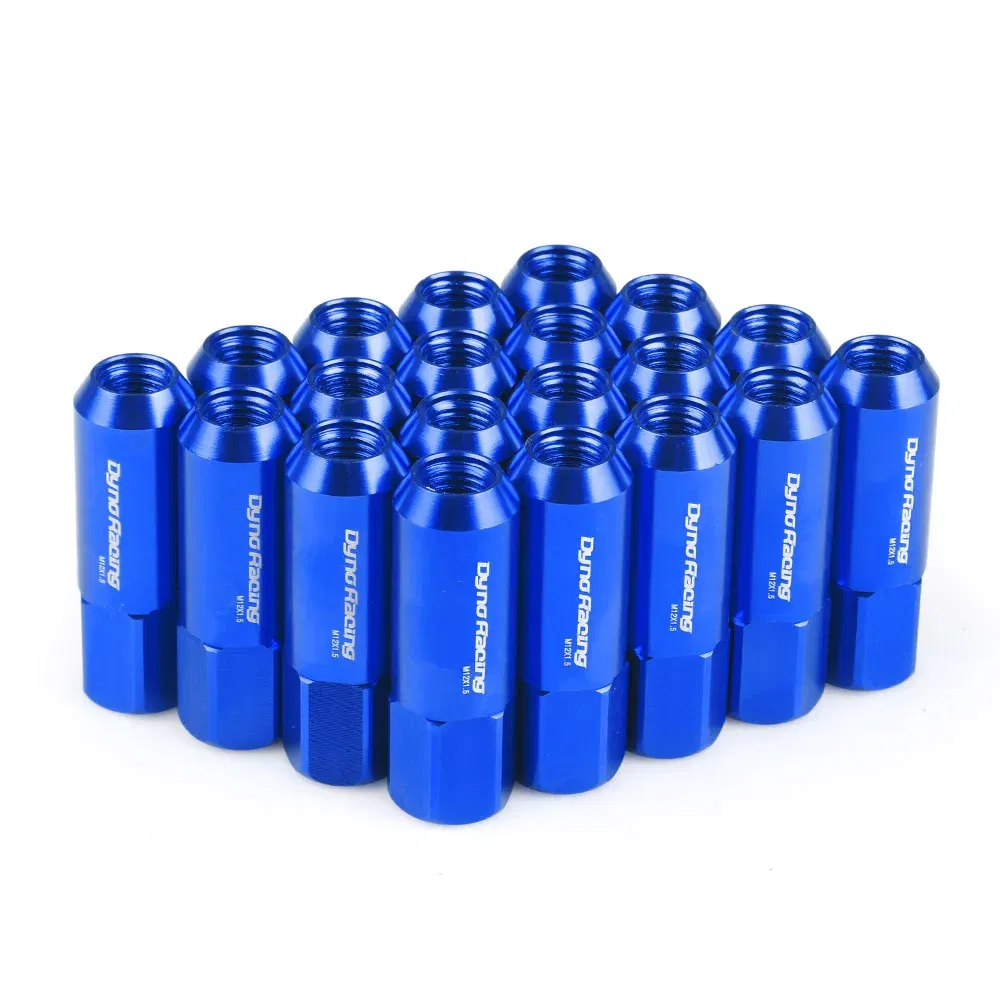 Color Name: Blue - Dynoracing 60MM M12*1.5 Wheel Nuts New 20PCS Racing Lug Wheel Nuts Screw Aluminum Lug Nut M12X1.5 BX100442