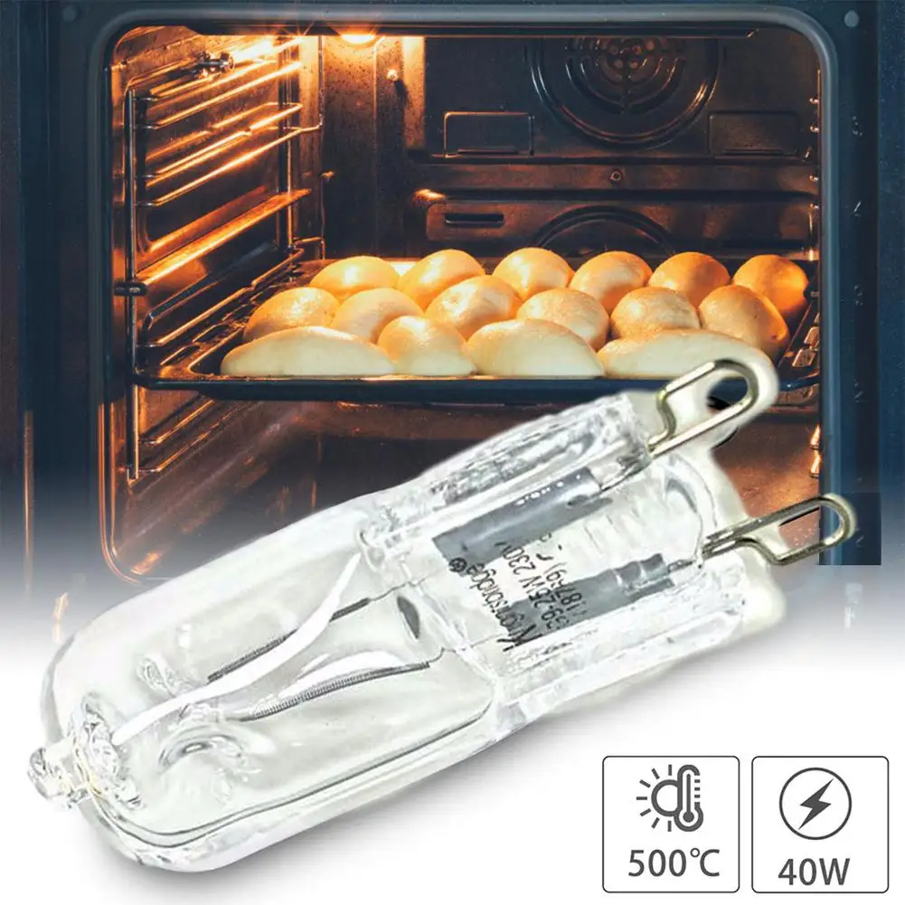 G9 Oven Light High Temperature Resistant Durable Halogen Bulb Lamp For Refrigerators Ovens Fans 40W 500?„? Pin Bulb 110V-240V