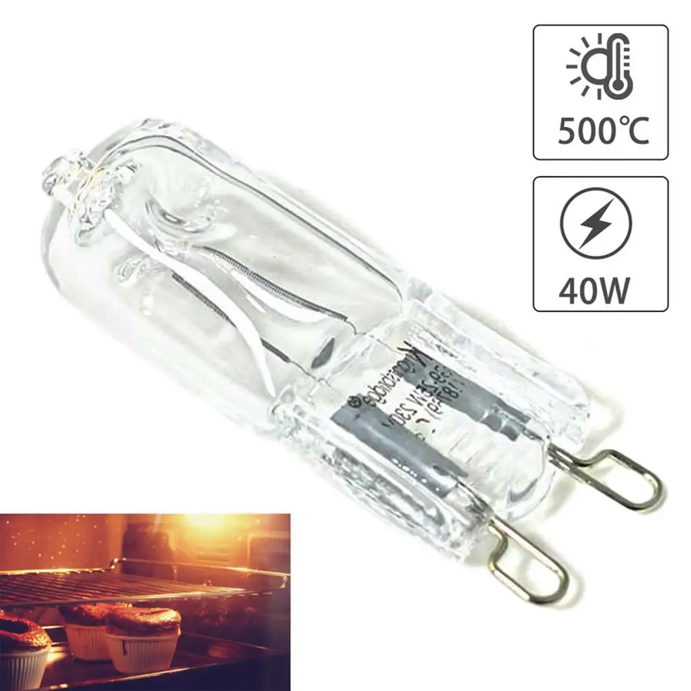 G9 Oven Light High Temperature Resistant Durable Halogen Bulb Lamp For Refrigerators Ovens Fans 40W 500?„? Pin Bulb 110V-240V