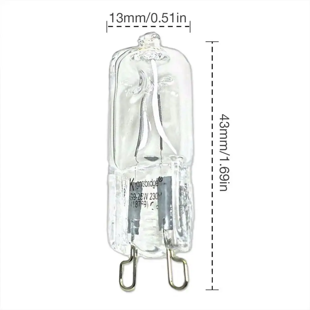 G9 Oven Light High Temperature Resistant Durable Halogen Bulb Lamp For Refrigerators Ovens Fans 40W 500?„? Pin Bulb 110V-240V