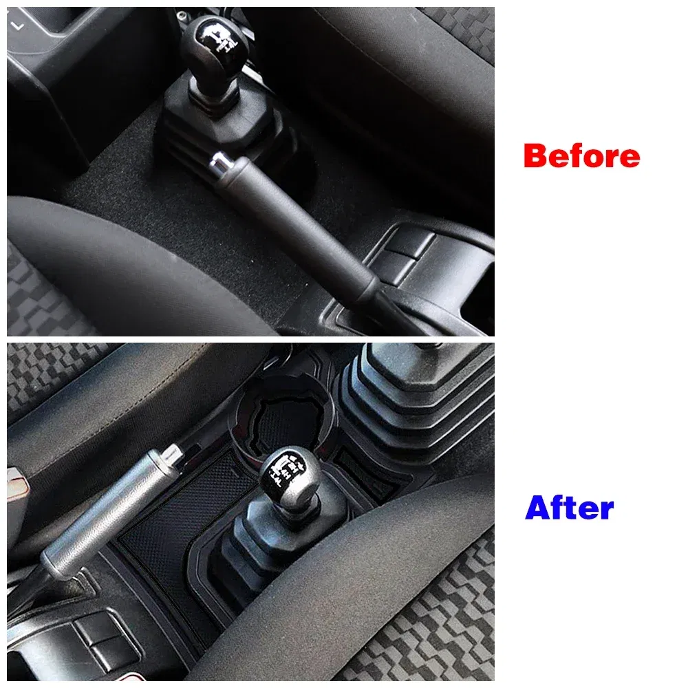 Color Name: Blue - For Suzuki Jimny 2019-2024 Stowing Tidying Car Gear Shift Storage Box Organizer Tray Cup Holder Knob Lever Shifter Boot Mat