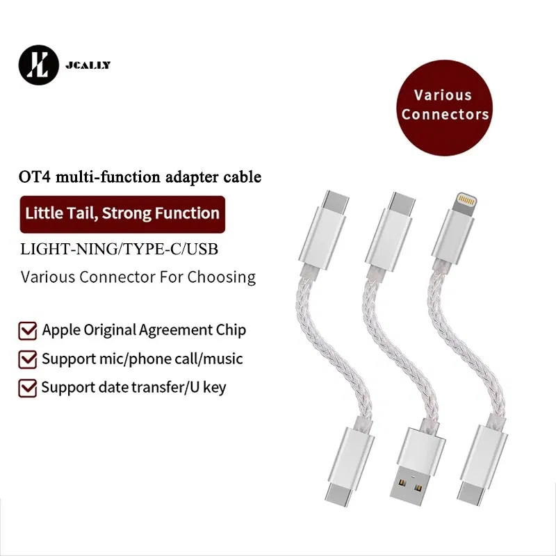 Color: Olive - JCALLY OT4 OTG multi-function adapter cable Light-ning TPYE-C USB interface wire control for UP5 M3X UA2 ATOM LINK2 UA5 BEAM3S
