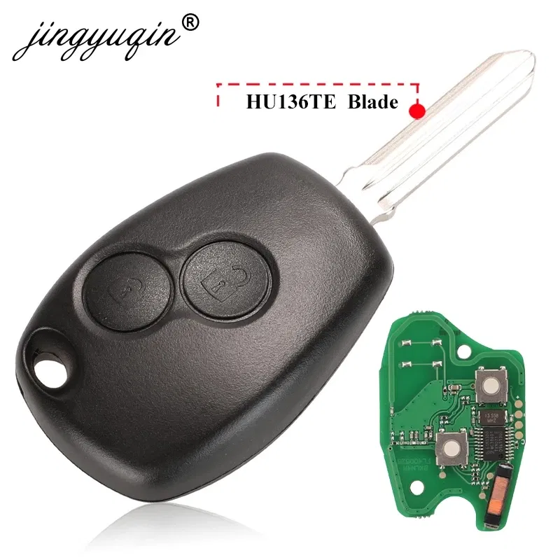 Color: green, Number of Buttons: 4 Buttons - jingyuqin 2BTN Remote Key For Renault Duster Modus Clio 3 Twingo DACIA Logan Sandero Kangoo 433MHz PCF7946 PCF7947 pcf7952E Chip
