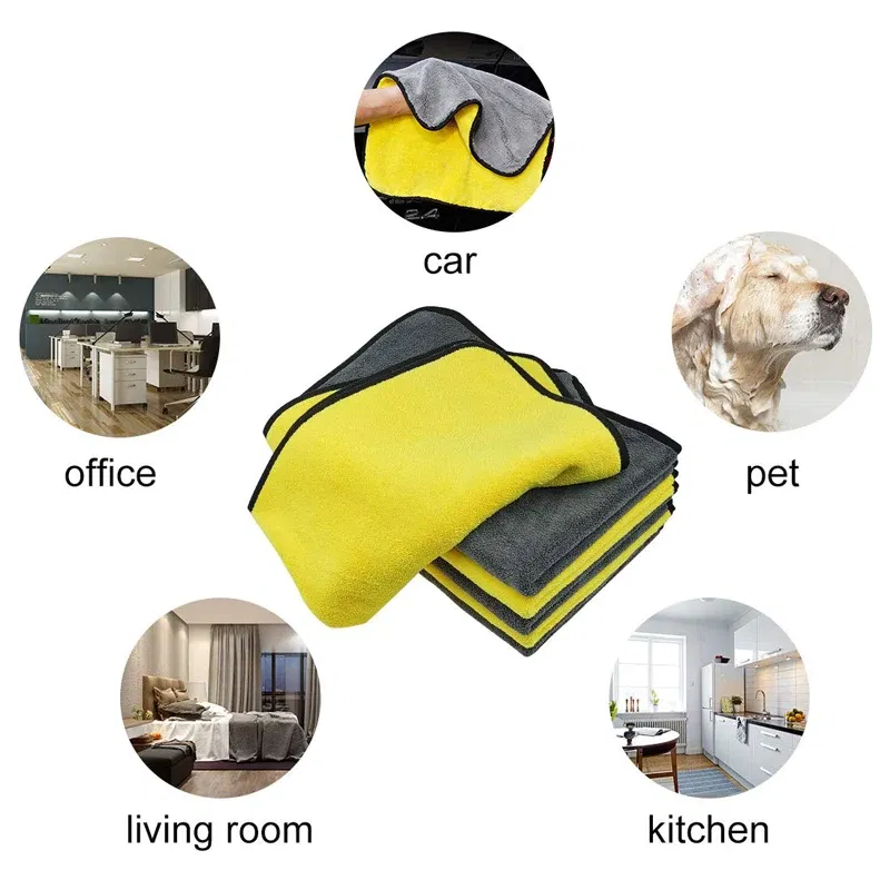 Color: Yellow - Car Wash Microfiber Towel Car Cleaning Drying Cloth Car Care Cloth Detailing Microfiber Towel Car Microfiber Cloth 30x30CM
