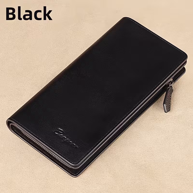 BANYANU Genuine Leather Men'S Wallet New Long Multi-Card Slot First Layer Cowhide