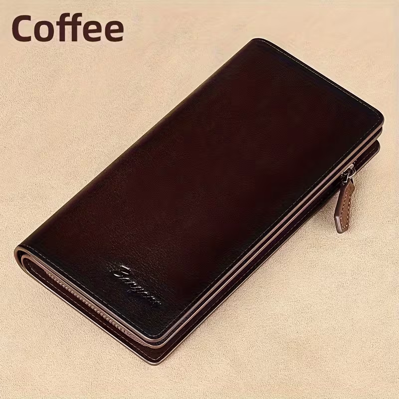 BANYANU Genuine Leather Men'S Wallet New Long Multi-Card Slot First Layer Cowhide