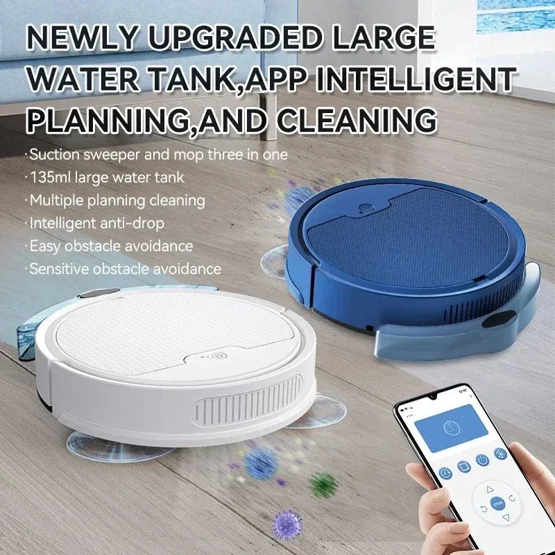 Color: Black - New Xiaomi Automatic Sweeping Robot Vacuum Cleaner APP Control Water Tank Sweep And Wet Mopping Vacuum Clean Intelligent Robot