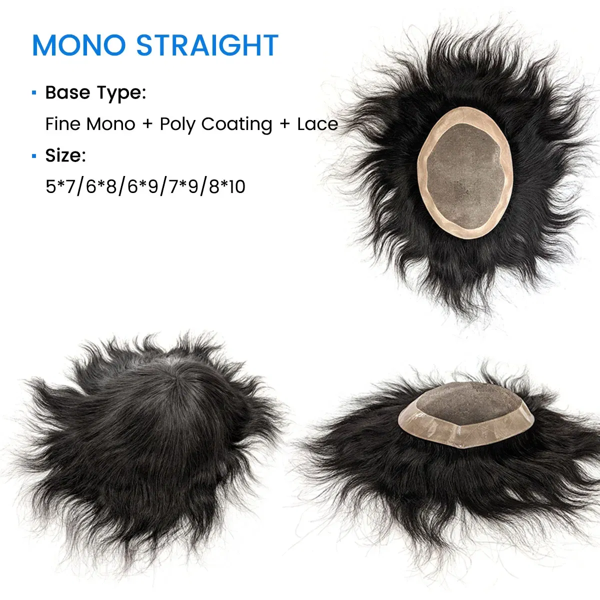 Hywel 6 Inches Fine Mono Men Toupee Hair Capillary Prosthesis Hair Male Man Hair System for Men 100% Natural Hair Wig