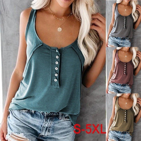 Blouse Solid Color Loose Camisole