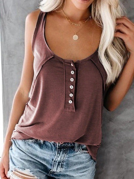 Blouse Solid Color Loose Camisole