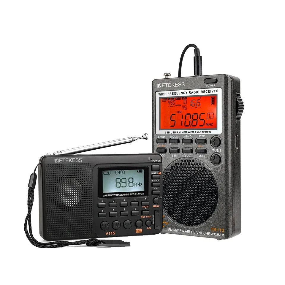 Retekess TR110 Radio FM Receiver Portable Shortwave Radios AM FM All Waves Band CB AIR Band Ham Radio SW MW LSB VHF UHF