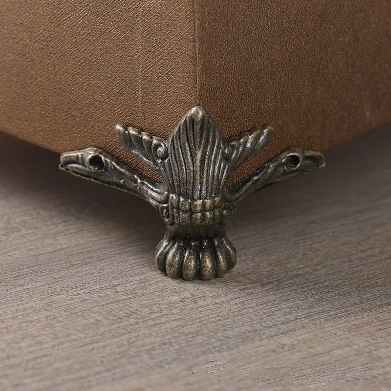 Black Gold Alloy Furniture Legs Retro Metal Jewelry Gift Wood Box Feet Leg Corner Protector Home Decorative Accessories
