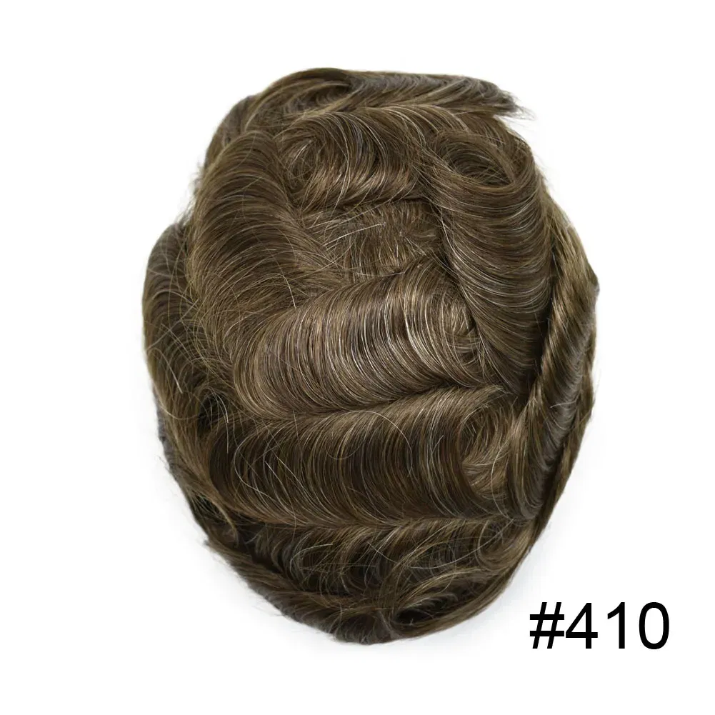 Men Toupee Hair Systems Ultra Thin Skin 0.06MM V-LOOP Capillary Prosthesis Invisible Hairline Real Human HairPieces Hair Units