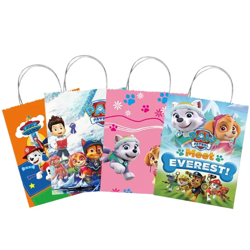 Paw Patrol Party Decoration Supplies Vellum Gift Bag Portable Paper Box for Cake Candy Cookies Baby Shower Party Favors