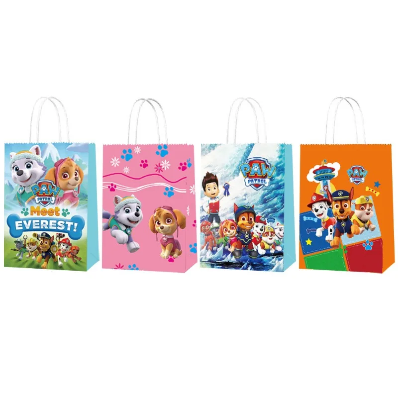 Paw Patrol Party Decoration Supplies Vellum Gift Bag Portable Paper Box for Cake Candy Cookies Baby Shower Party Favors