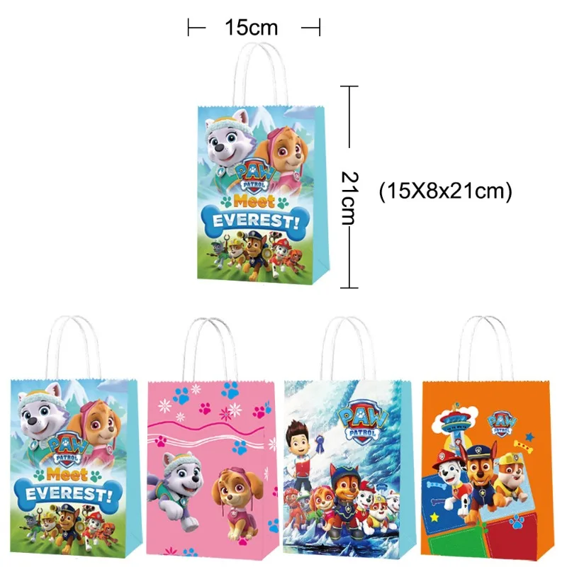 Paw Patrol Party Decoration Supplies Vellum Gift Bag Portable Paper Box for Cake Candy Cookies Baby Shower Party Favors
