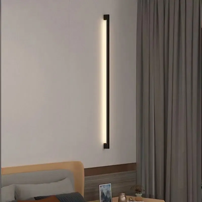 Modern Minimalist Long Wall Lamp LED Wall Mounted Light Indoor Living Room Bedroom Background Lamp Home Decora Fixtures 110/220V