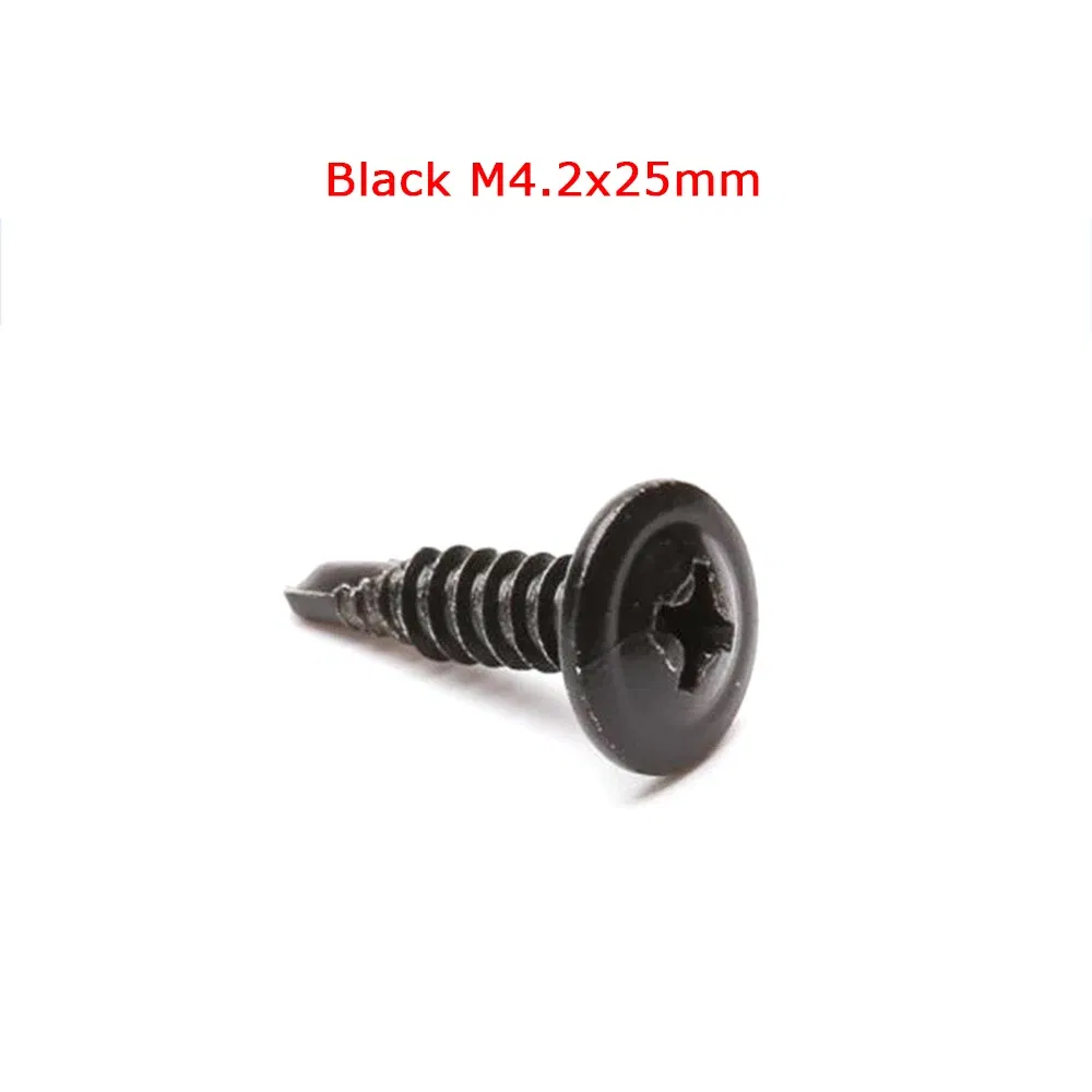 Color Name: GRAY - Carbon Black/Silver Steel Phillips Head Self-tapping M4 M5 screws Fits For universal Car Rear Bumper lip Diffuser Installation