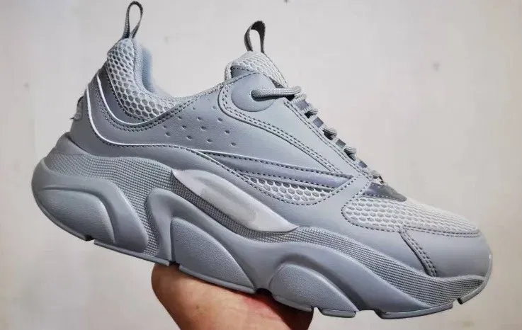 Color: GRAY, Shoe Size: 43 - 2025 new B22 sports and leisure thick soled fashionable retro breathable men's and women's height increasing casual shoes