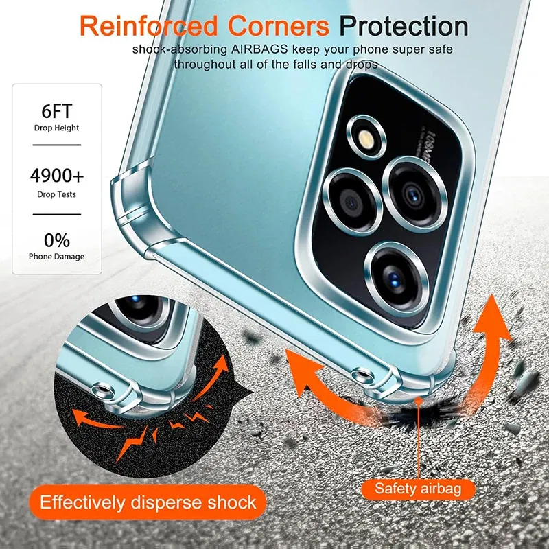 Material: Nylon - Shockproof Silicone Soft Case For Huawei Honor 200 90 70 50 Lite Pro Ultra Thin Cover For Honor200 Lite Clear Slim Fundas