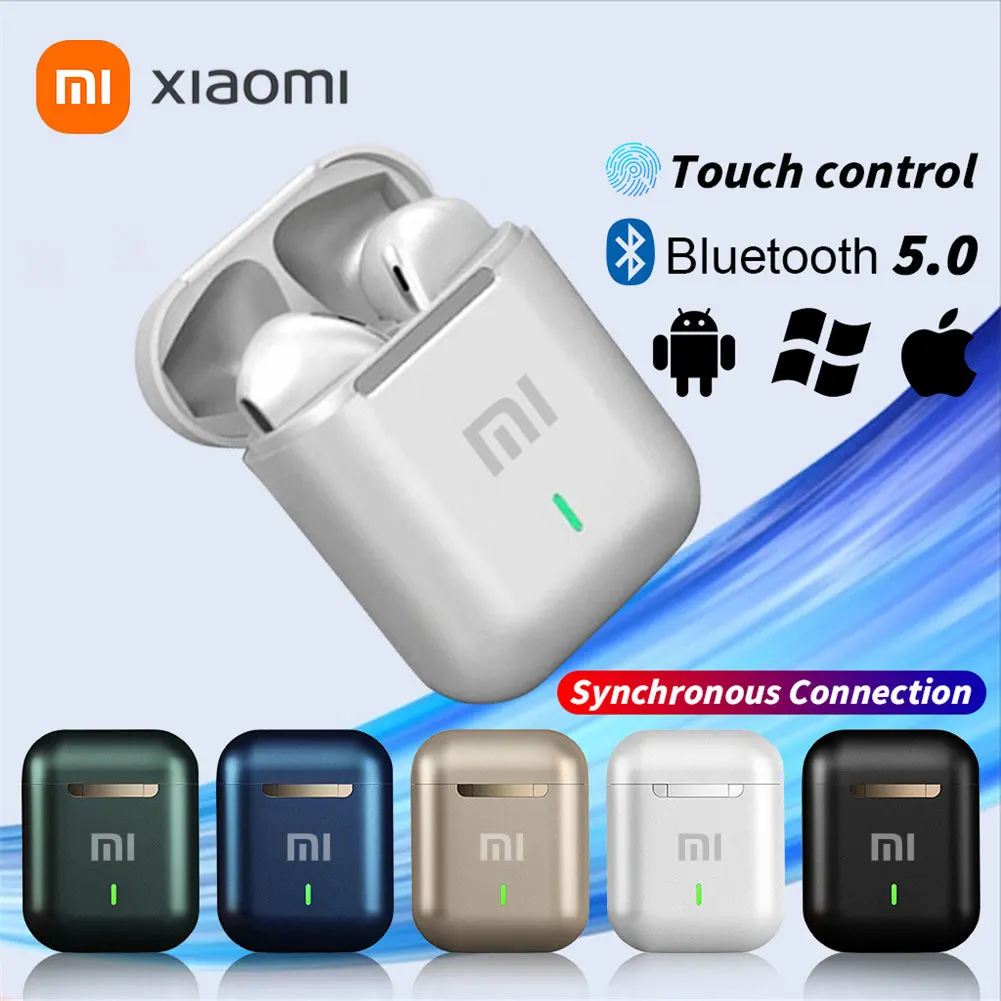 Color: Gold - xiaomi J18 Wireless Earphone Bluetooth Headset 9D Noise Reduction Gaming Headset With Microphone TWS Ear Buds Hands-free Earbuds