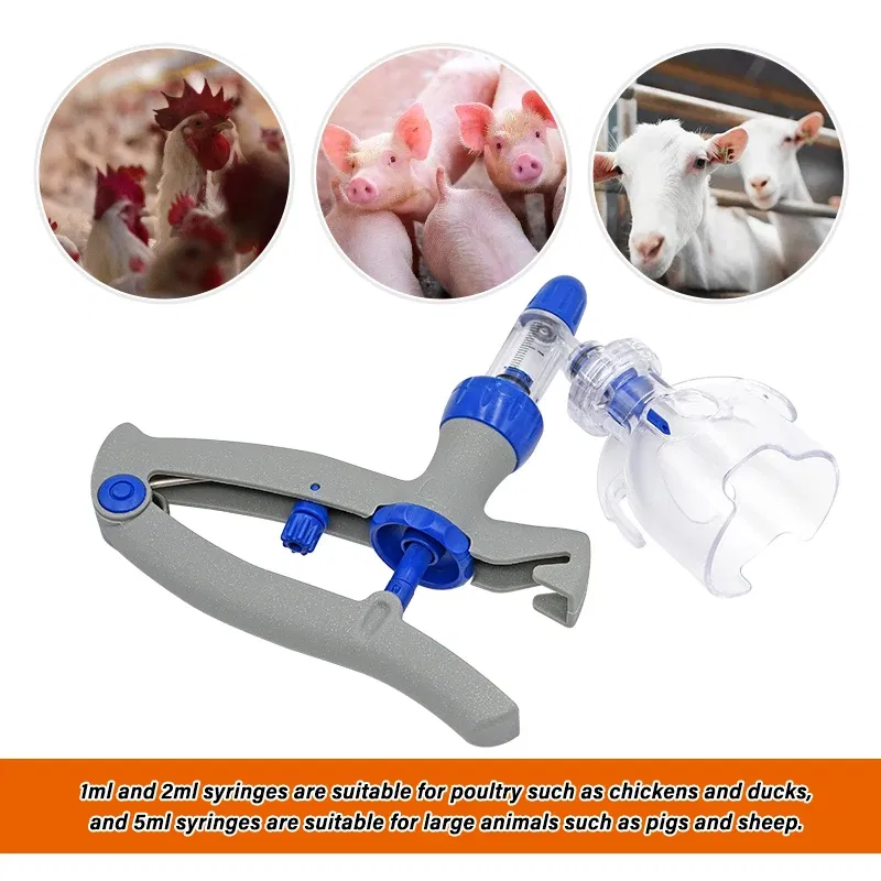 Color: green - 1-10ml Automatic Veterinary Continuous Syringe Animal Injection Adjustable Vaccine for Livestock Pig Cattle Sheep Chicken