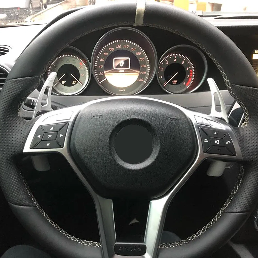 Color Name: Red - 2PCS Aluminum Car Steering Wheel Paddle Shifter Extension For Mercedes Benz A B C E GLE Class W176 W205 W246 C117 W218
