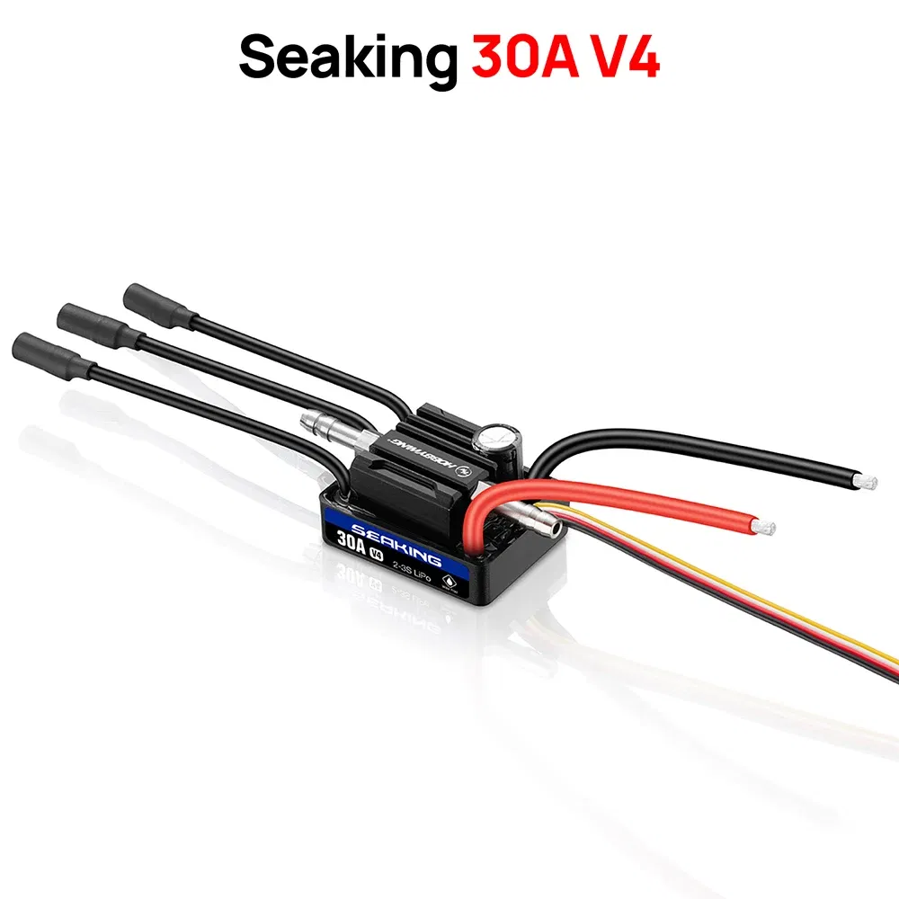 Color: Red - HOBBYWING Seaking Brushless ESC Boat Sensorless ESC 30A 60A 90A 120A 160A V4 Series IP67 Waterpoof Built-in BEC For RC Boats