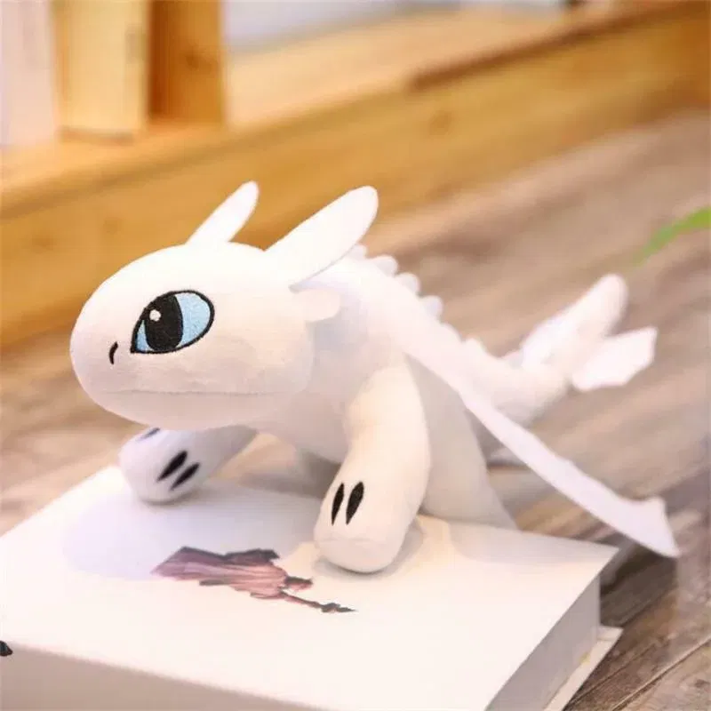 Color: WHITE, Height: 31cm-50cm - 20-65cm Plushies Dragon Toys Kawaii White Black Dinosaurs Animal Stuffed Plush Toys In Stock Plush Kid Birthday Gifts for Kids