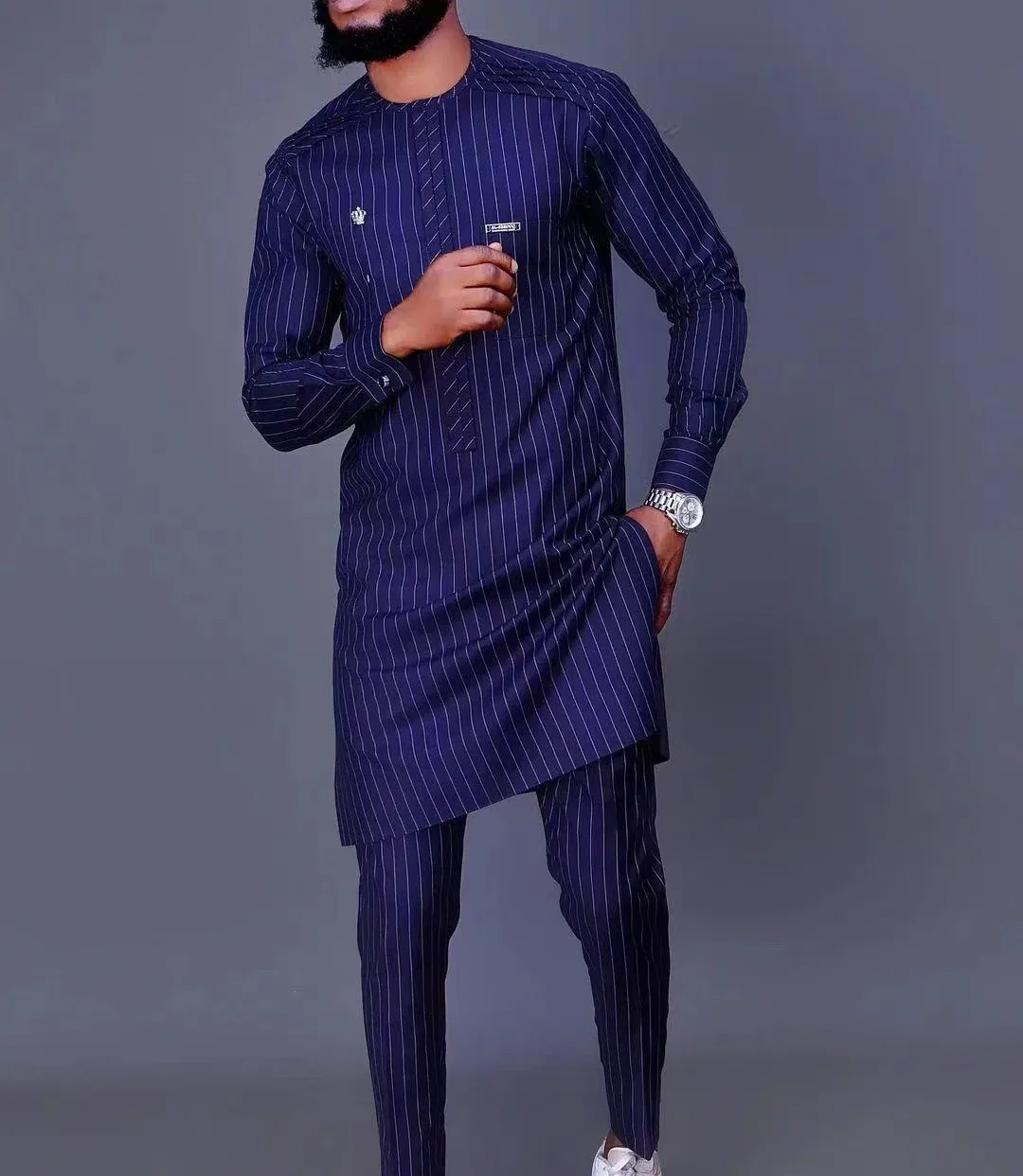 Color: Turquoise, Size: S - 2025 new traditional men's suit luxury gentleman's shirt suit casual travel banquet men's two-piece set fashionable men's suit