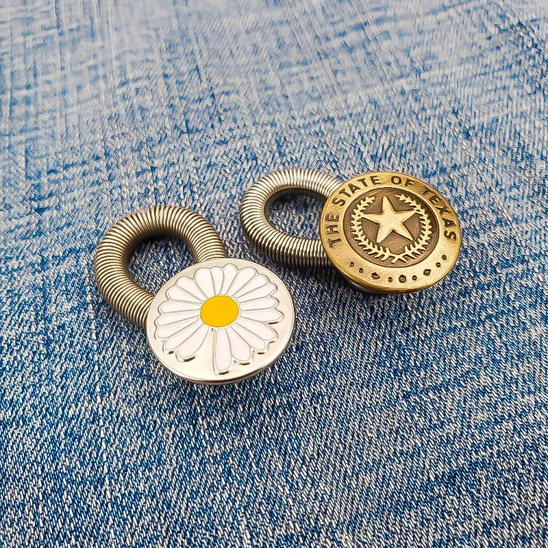 Detachable Jeans Waist Adjustment Buckle Metal Button Extender for DIY Pants Jeans Free Sewing Waist Extenders Buttons