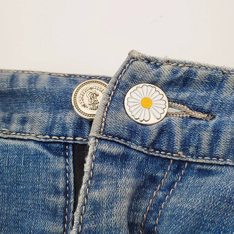 Detachable Jeans Waist Adjustment Buckle Metal Button Extender for DIY Pants Jeans Free Sewing Waist Extenders Buttons