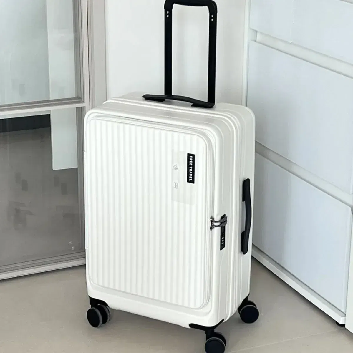 2025 New 20-inch PC Hard Shell Lightweight Roller Travel Expandable Multifunctional Front Opening Suitcase Cabin Trolley Case