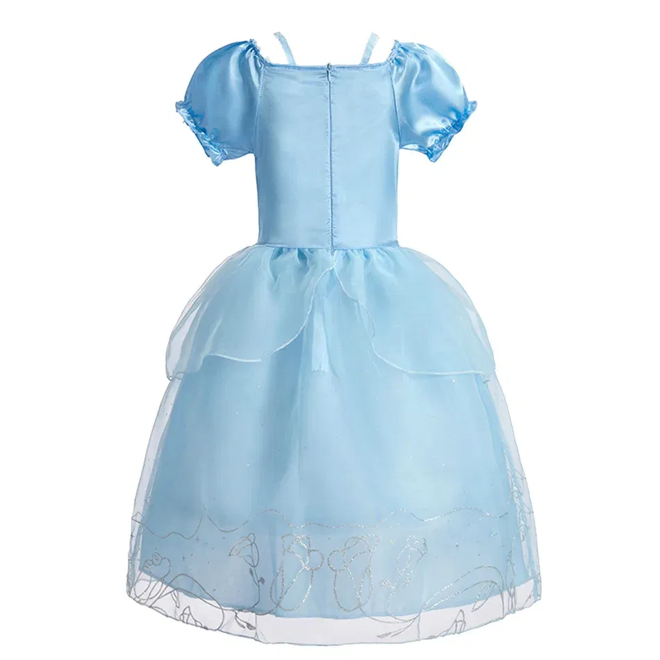 Color: Gold, Kid Size: 5 - Children Halloween Disguise Aurora Cinderella Disney Princess Costume Festival Dress up Kids Girls Sleeping Beauty Frock 1-12Yrs