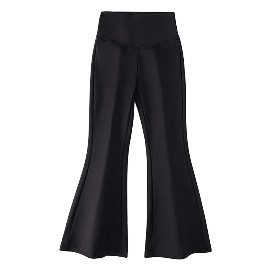 Color: Blue, Size: 100cm - Girls High Waist Flared Pants for Spring and Autumn Kids Fashion Tight Leggings with Stylish Elastic Teenager Bottoms Clothes