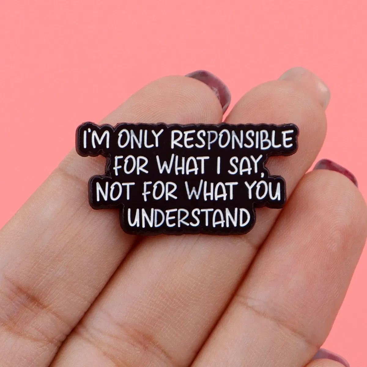 Metal color: Imitation Rhodium Plated - I'M NOT WEIRD Enamel Pin Funny Quotes Brooch Pines Lapel Pins Quotation Badge Clothing Accessories Fashion Jewelry Unique Gift