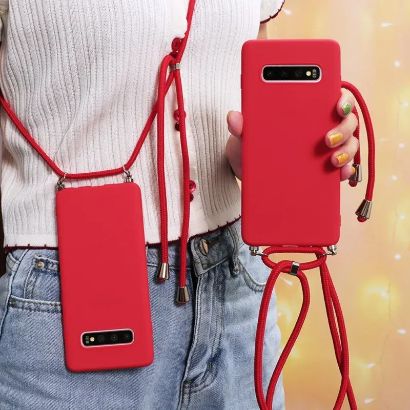 Material: PC + TPU, Color: black, Bundle: Case & Strap - For Samsung Galaxy A21s A20S A31 A41 A50 A51 A70 A71 Note20 S20 Ultra S10 S9 Plus M31 Necklace Lanyard Case With Cord Strap Rope