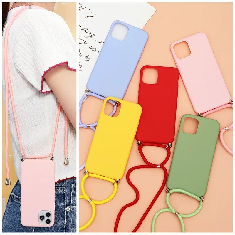 Samsung Galaxy A21s A20S A31 A41 A50 A51 A70 A71 Note20 S20 Ultra S10 S9 Plus M31 Necklace Lanyard Case With Cord Strap Rope